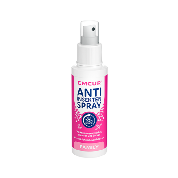 Die Verpackung des Emcur® Anti-Insektensprays.