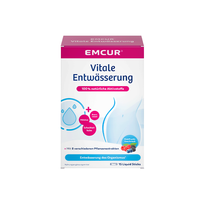 Die Verpackung von Emcur® Vitale Entwässerung.