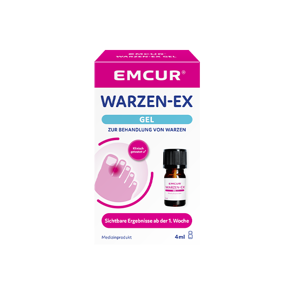 Die Verpackung des Emcur® Warzen-Ex Gels.