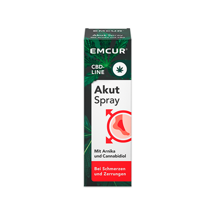 Packshot des Emcur® Akut Spray mit Arnika und CBD